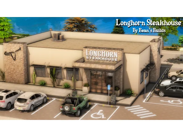 Maxis Match Longhorn Steakhouse by Bean's Builds - The Sims 4 Custom Content