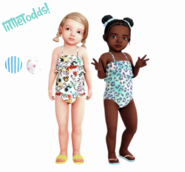 Mix Swimsuits for toddler girls by simsfinds - The Sims 4 Custom Content