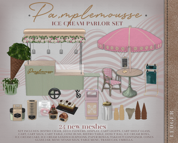 Alpha Pamplemousse Ice Cream Parlor (The Atelier Tier) Ledger Atelier by ledger_atelier - The Sims 4 Custom Content