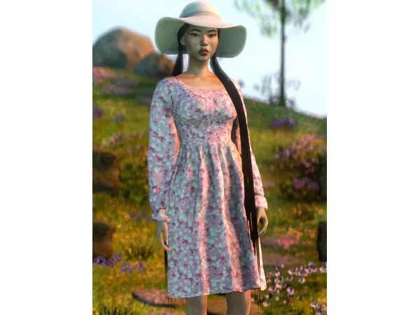Alpha Wildflower Gal Dress - The Sims 4 Custom Content