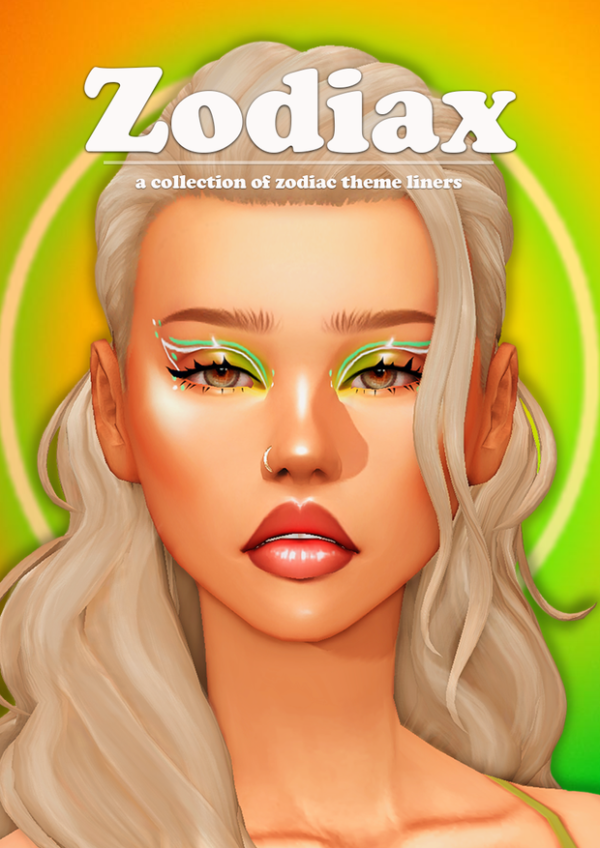 Maxis Match ZODIAX a collection of zodiac themed liners by simsfinds - The Sims 4 Custom Content