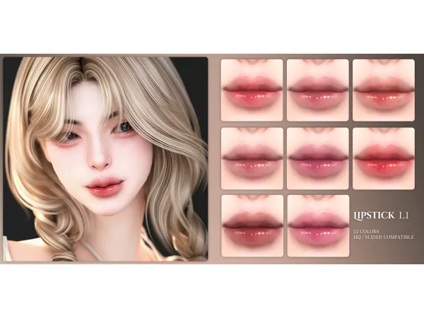 Alpha Lipstick L1 by Chih - The Sims 4 Custom Content