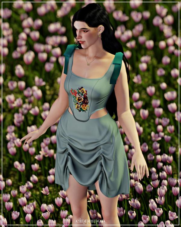 Alpha Cecilia corset skirt sims by simsfinds - The Sims 4 Custom Content