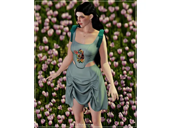 Alpha Cecilia corset skirt sims by cinnamon - The Sims 4 Custom Content