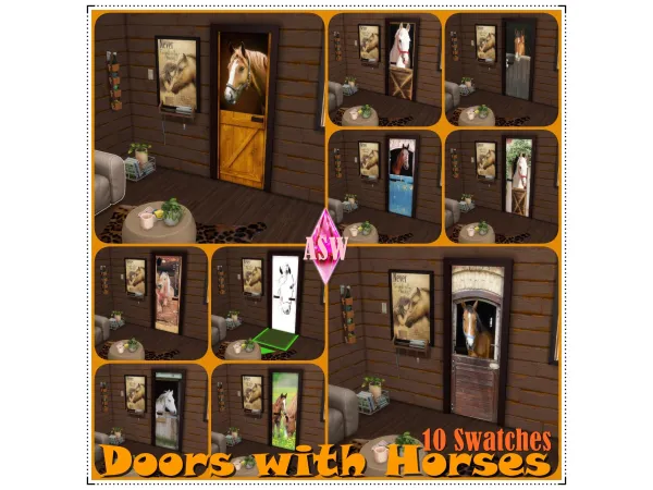 Alpha Doors with Horses by Annett's Sims 4 Welt ASW - The Sims 4 Custom Content
