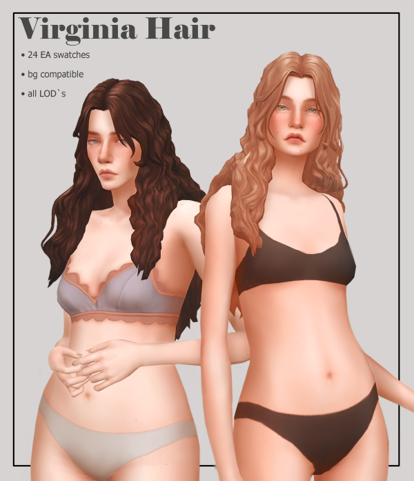 Maxis Match Virginia Hair by simsfinds - The Sims 4 Custom Content