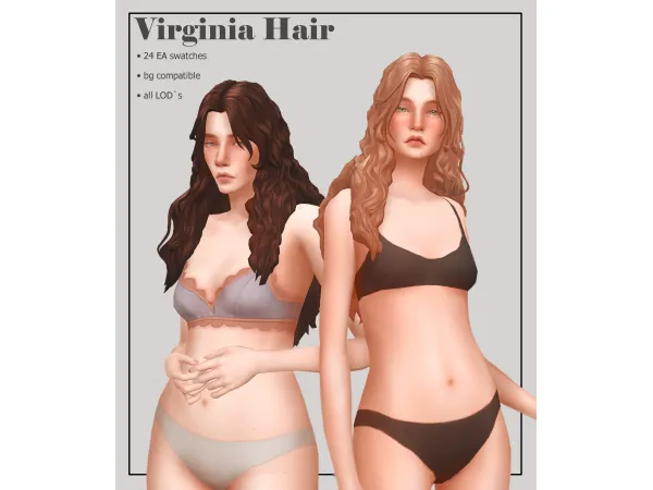 Maxis Match Virginia Hair by Sunivaa - The Sims 4 Custom Content