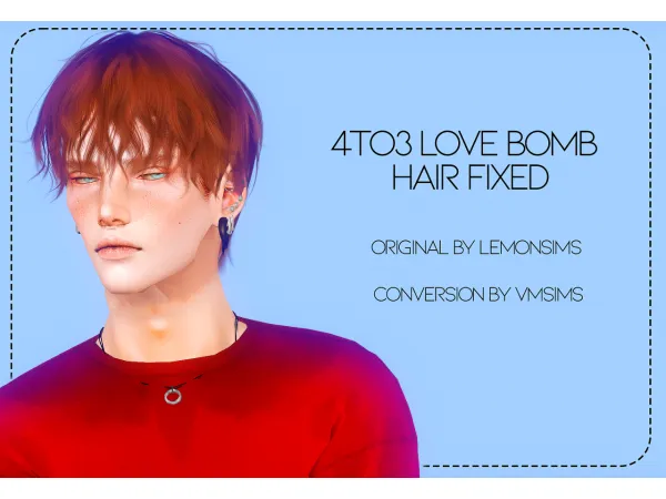 4to3 Love Bomb Hair FIXED by VMSims - The Sims 3 Custom Content