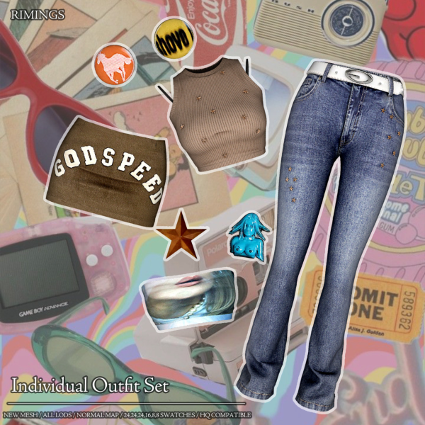Alpha [RIMINGS] Individual Outfit Set by simsfinds - The Sims 4 Custom Content