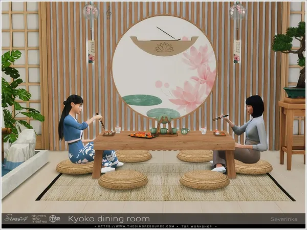 Maxis Match Kyoko dining room - The Sims 4 Custom Content