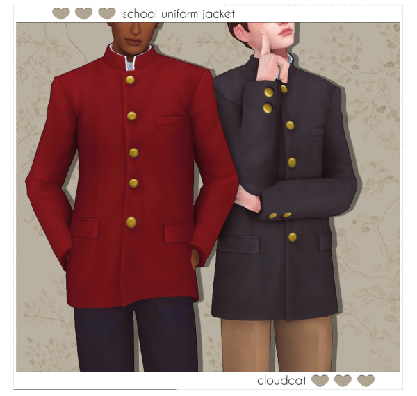 Maxis Match School Uniform Jacket by simsfinds - The Sims 4 Custom Content