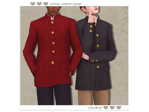 Maxis Match School Uniform Jacket by cloudcat - The Sims 4 Custom Content