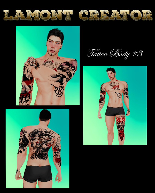 Mix tattoo body 3 by lamontcreatorr - The Sims 4 Custom Content