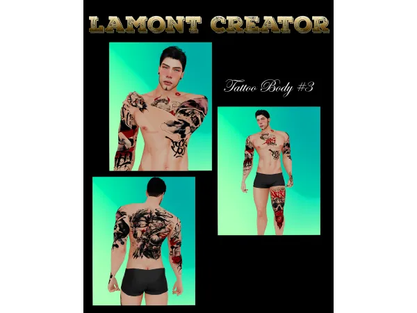Mix tattoo body 3 - The Sims 4 Custom Content