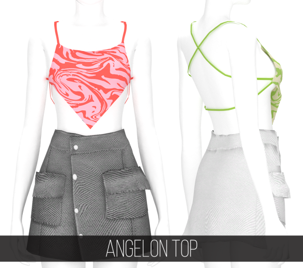 Alpha ANGELON TOP by fifthscreations - The Sims 4 Custom Content
