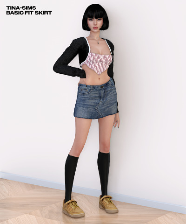 Alpha [TINA SIMS] Basic Fit Skirt by simsfinds - The Sims 4 Custom Content