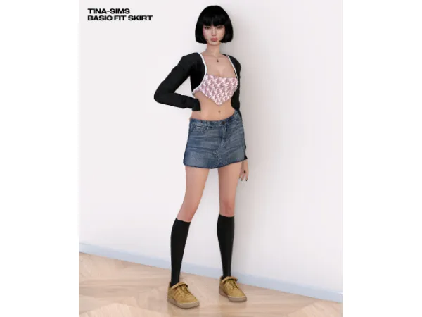 Alpha [TINA SIMS] Basic Fit Skirt - The Sims 4 Custom Content
