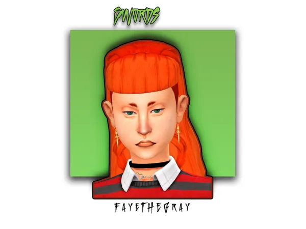 Maxis Match swords earrings by fayethegray - The Sims 4 Custom Content