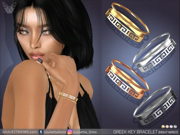 Alpha Greek Key Bracelet - The Sims 4 Custom Content