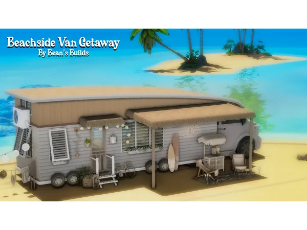Maxis Match Beachside Van Getaway by Bean's Builds - The Sims 4 Custom Content