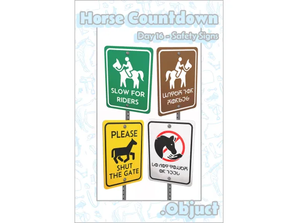 Maxis Match EquiStyle Safety Signs by Objuct - The Sims 4 Custom Content