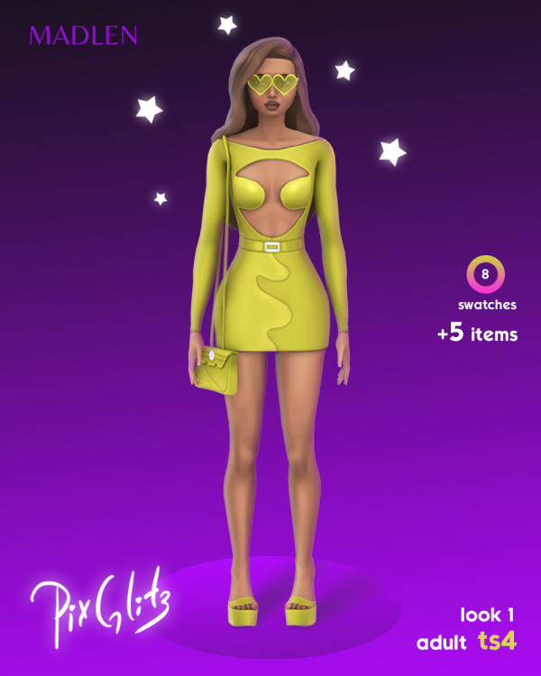 Maxis Match PixGlitz Look 1 by simsfinds - The Sims 4 Custom Content