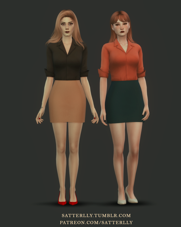 Maxis Match Formal skirt and blouse outfit 2 by simsfinds - The Sims 4 Custom Content