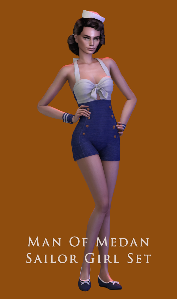 Alpha Man Of Medan Sailor Girl Set by simsfinds - The Sims 4 Custom Content