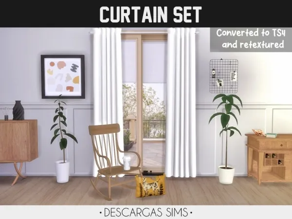 Alpha Curtain Set by descargassims - The Sims 4 Custom Content
