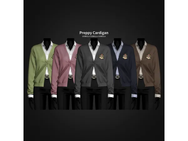 Alpha Preppy Cardigan by gorillax3 - The Sims 4 Custom Content
