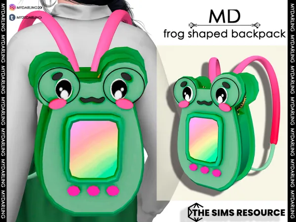 Alpha FROG SHAPED BACKPACK AND BAG - The Sims 4 Custom Content