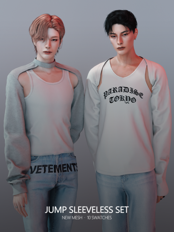 Alpha Jump Sleeveless Set by simsfinds - The Sims 4 Custom Content