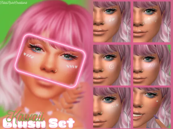 Mix Kawaii Blush Set - The Sims 4 Custom Content