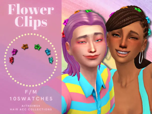 Maxis Match Flower Clips by aith - The Sims 4 Custom Content