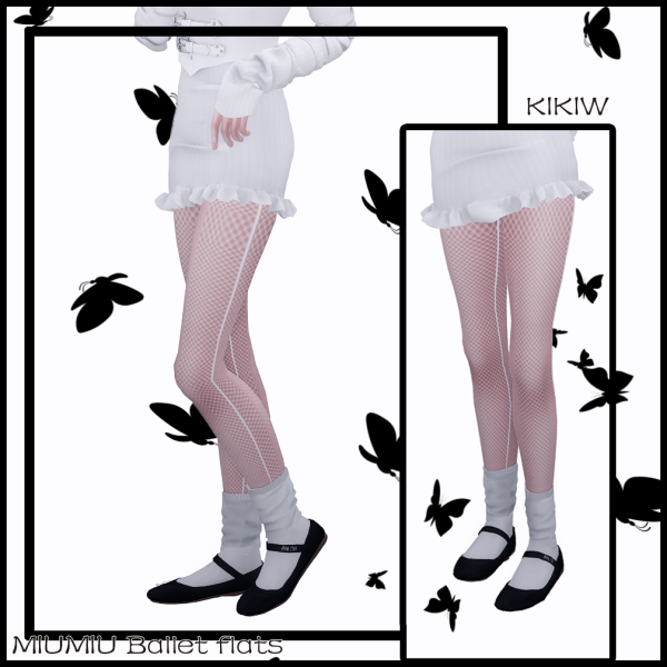 Alpha [KIKIW]MIUMIU Ballet flats by simsfinds - The Sims 4 Custom Content