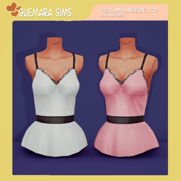 Alpha Peplum lingerie top (Public now) by simsfinds - The Sims 4 Custom Content