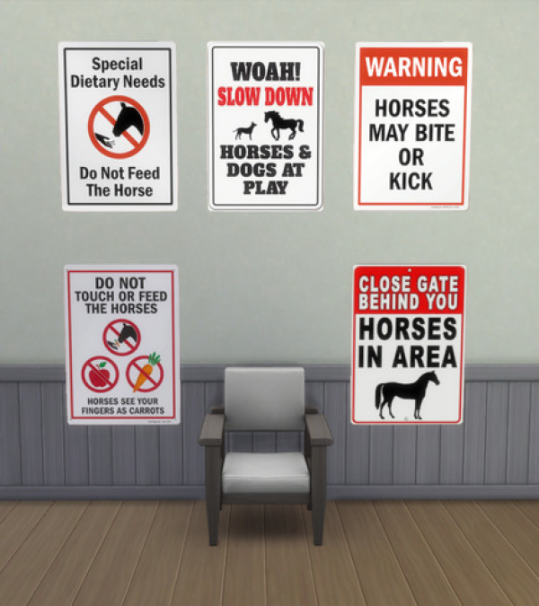 Maxis Match Equestrian Wall Signs by simsfinds - The Sims 4 Custom Content