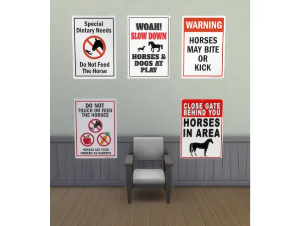 Maxis Match Equestrian Wall Signs - The Sims 4 Custom Content