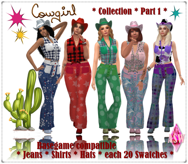 Maxis Match Cowgirl Collection Part 1 by simsfinds - The Sims 4 Custom Content