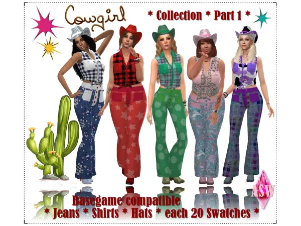 Maxis Match Cowgirl Collection Part 1 by Annett's Sims 4 Welt ASW - The Sims 4 Custom Content