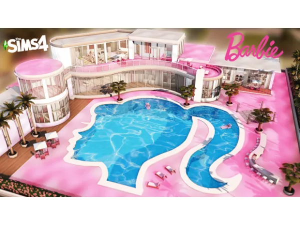 Maxis Match Tray Files Barbie Pool Mansion by KateEmerald - The Sims 4 Custom Content