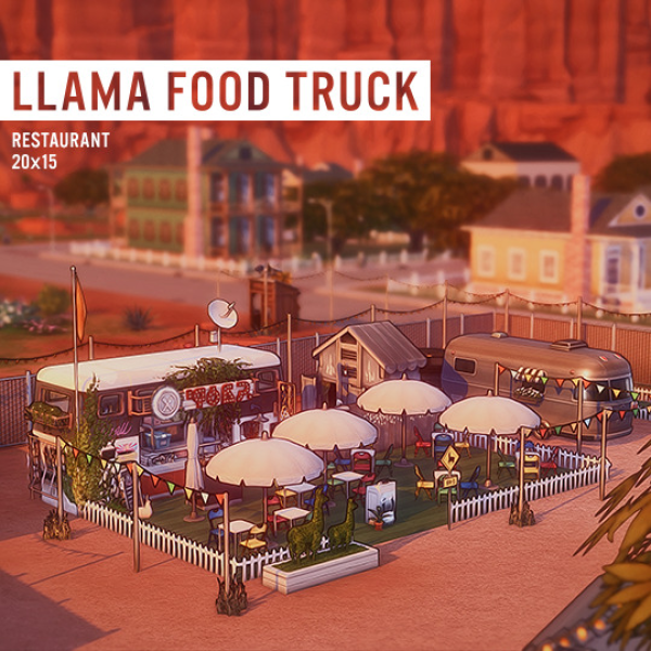 Maxis Match Llama Food Truck by simsfinds - The Sims 4 Custom Content