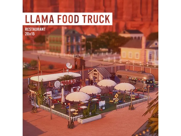 Maxis Match Llama Food Truck - The Sims 4 Custom Content