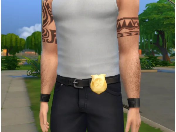 Maxis Match Police badge as accessory by metalfenix - The Sims 4 Custom Content