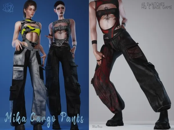 Alpha [BR]Mika Cargo Pants by bluerose-sims - The Sims 4 Custom Content
