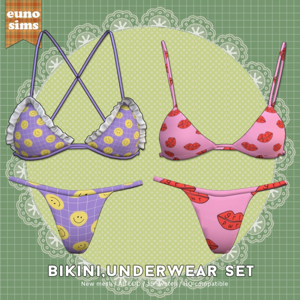 Alpha bikiniunderwear set by euno - The Sims 4 Custom Content