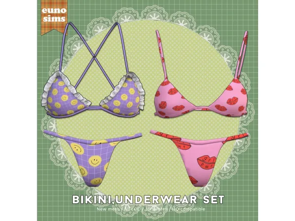 Alpha bikiniunderwear set by euno sims - The Sims 4 Custom Content