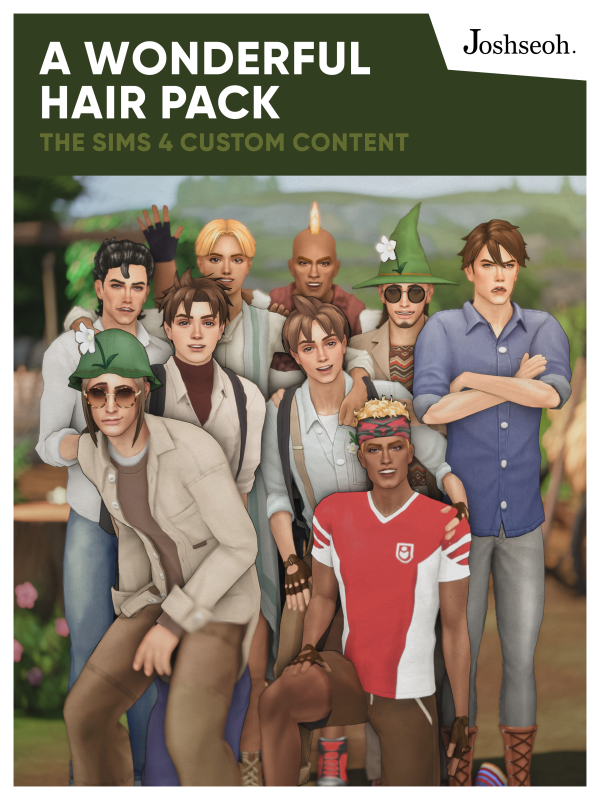 Maxis Match A Wonderful Hair Pack (jo_se_oh joshseoh) by simsfinds - The Sims 4 Custom Content