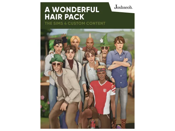 Maxis Match A Wonderful Hair Pack (jo_se_oh joshseoh) by Josh - The Sims 4 Custom Content