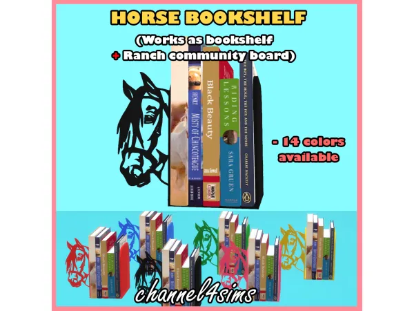 TS4: Horse Bookshelf (+ranch community board) by channel4sims update
